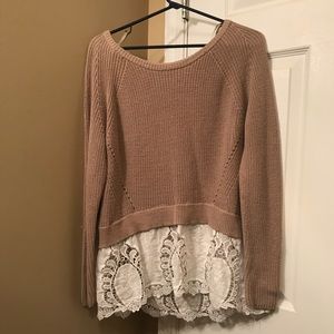 CATO SUPER CUTE SWEATER WITH LACE BOTTOM